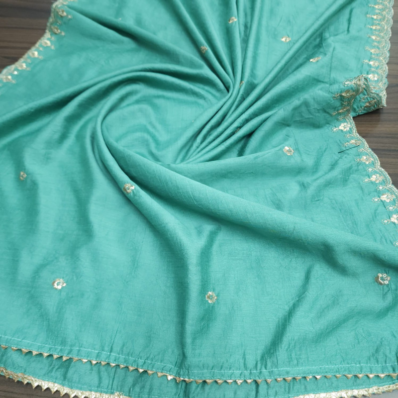 Set 30- 20th Dec -Sea blue designer Silk- classy golden thread ...